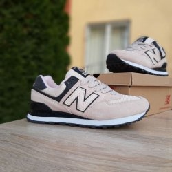Кроссовки женские New Balance 574 (пудровые с чёрным) ee716ee145 - зображення 1