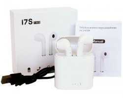 Наушники Hbq I7S Беспроводные Bluetooth  Power Bank White 460241075e - зображення 1
