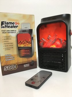 Мини электрообогреватель Flame Heater камин с пультом 500 Вт ac5e5ead86 - зображення 1