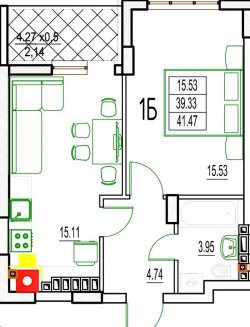 1 комнатная квартира в новом доме на Фонтане 915b1c2859 - зображення 1