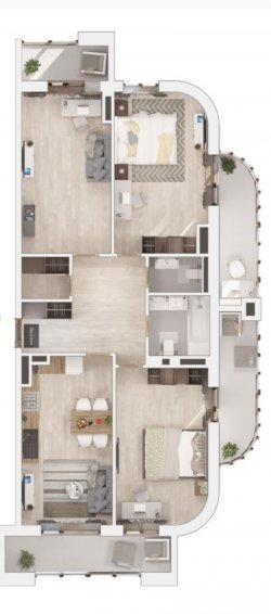 Квартира с террасой и лоджиями 65c9063100 - зображення 1