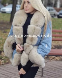 Джинсовка с аукционным мехом песца. 302591adea - зображення 1